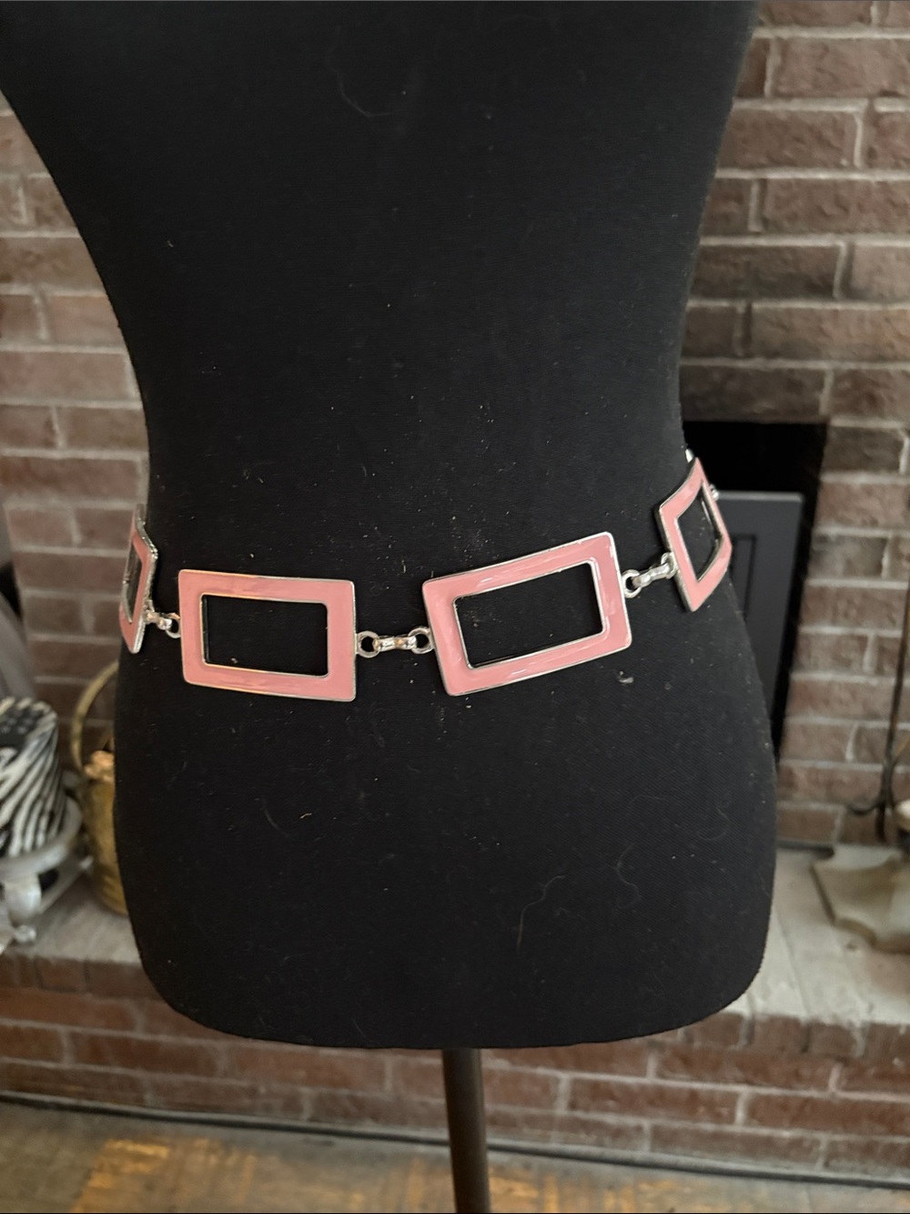 Source Unknown Pink Rectangular Link Belt - Women's Accessories